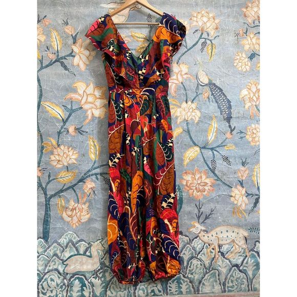 New Anthropologie Farm Rio Ruffled Jumpsuit size Xs - Picture 5 of 7